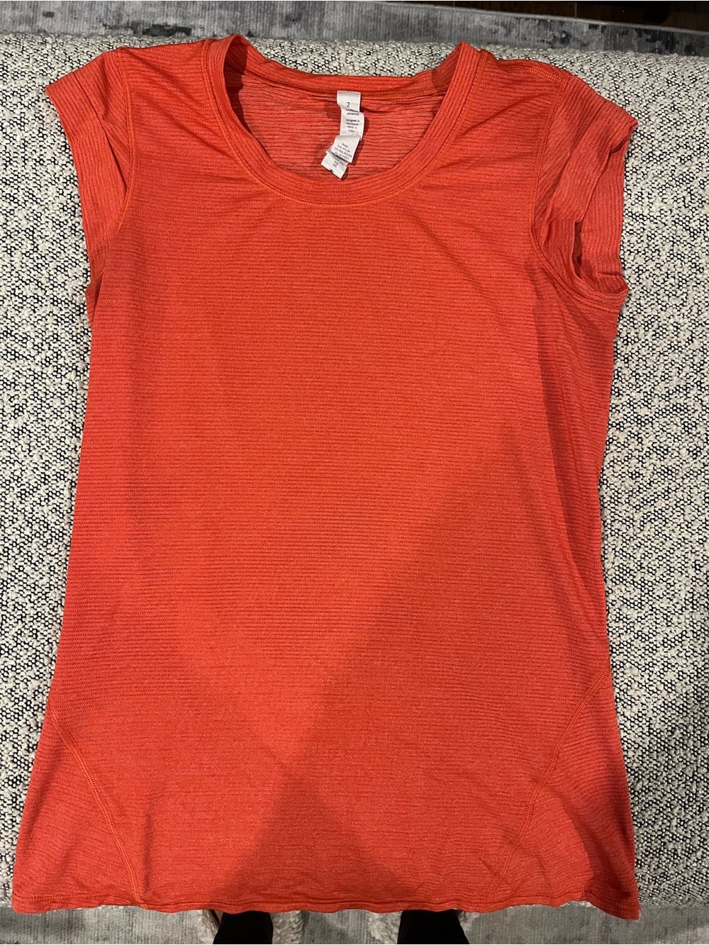 Lulu orange Short Sleeve Scoop Neck Top